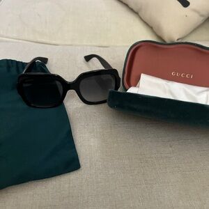 Gucci Dark Square Sunglasses,has scratches but still functional
